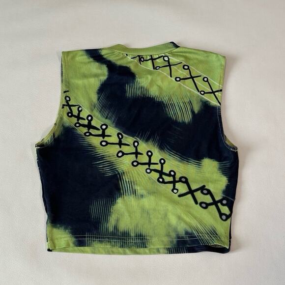 Sexy Tie Dye Lace Up Print Crop Tank Top - Picture 5 of 6